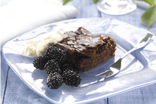 Chocolate and blackberry slice recipe