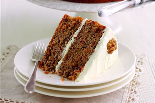 Mary Berry's carrot and walnut cake with cream cheese icing recipe