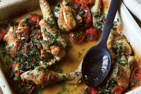 Roasted chicken, tomatoes and tarragon recipe