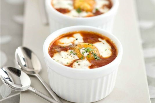 Baked Turkish eggs with yoghurt and chilli recipe