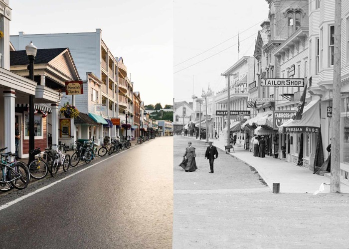 Then and now photos show how America's main streets have changed