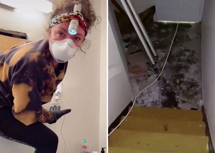 Woman finds secret apartment behind her bathroom mirror