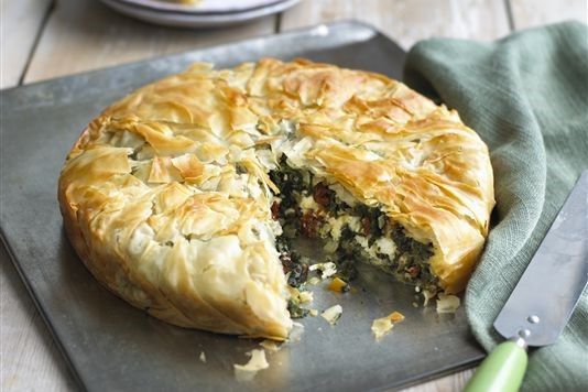 Herby feta filo pie recipe