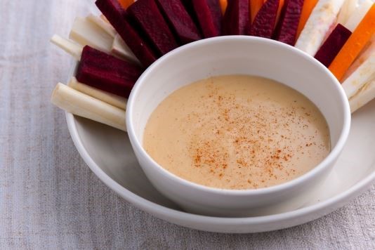 Fondue with cheddar and root vegetables recipe