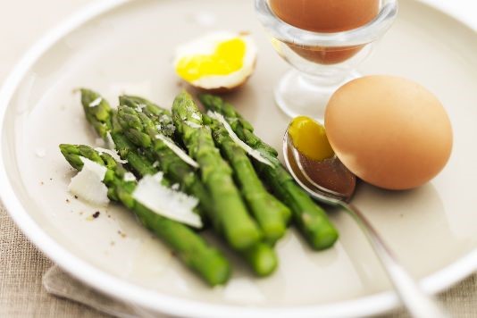 Boiled egg and asparagus recipe