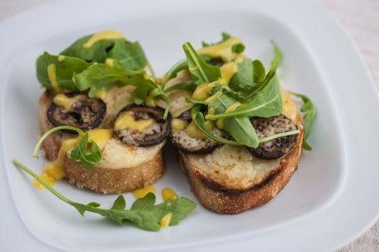 Grilled pear and pickled walnuts with cheddar on toast recipe