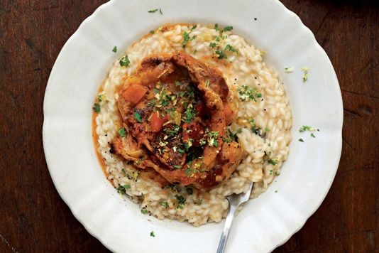 Veal shank with risotto and gremolata recipe