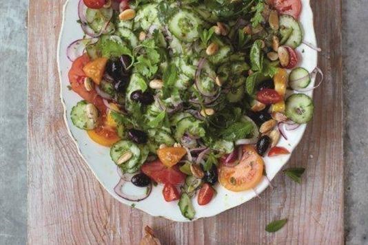 Jamie Oliver's modern Greek salad with feta parcels recipe 