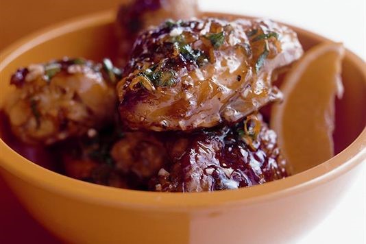 Roast chicken thighs with marmalade glaze recipe