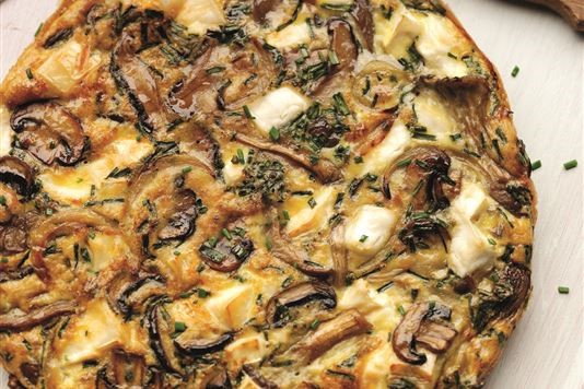 Mushroom and goat's cheese tortilla recipe 