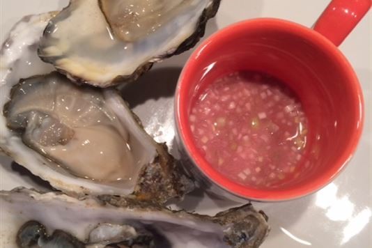 Oysters with Lambic dressing recipe