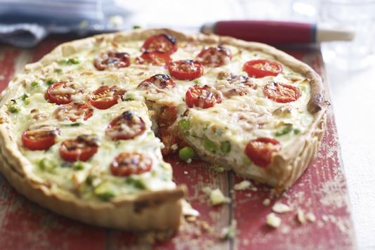 Pea, tomato and ricotta picnic tart recipe