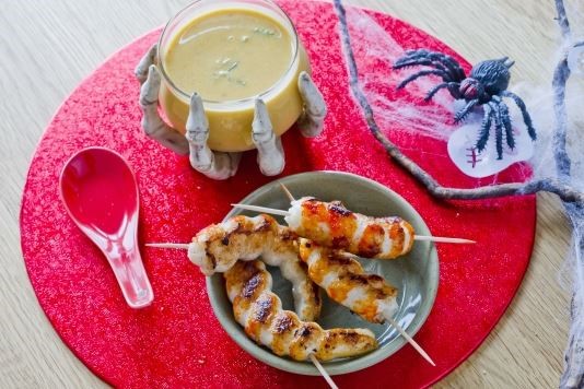 Halloween prawns with spicy squash soup recipe