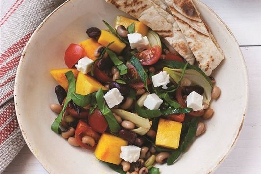 Warm bean and pumpkin salad recipe