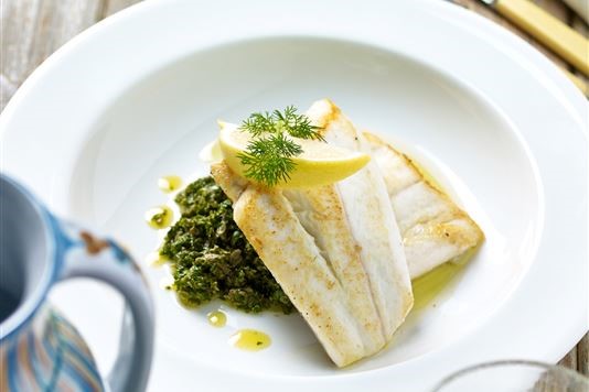 Halibut with salsa verde recipe