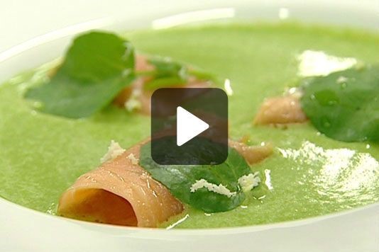 Watercress soup with smoked salmon recipe