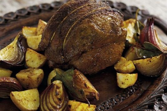 Mini lamb roasting joint with warm spices recipe