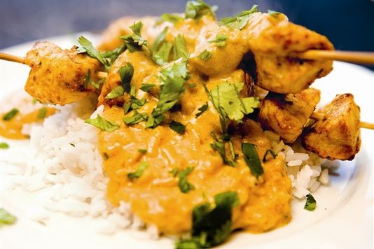 Creamy chicken satay recipe