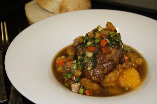 Slow-braised lamb with sweet potato mash recipe