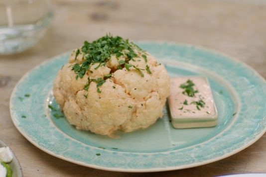 Barbecued whole spiced cauliflower recipe