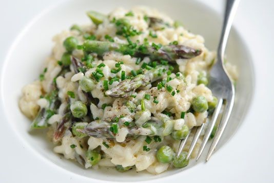 Asparagus and pea risotto recipe