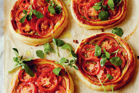 John Torode's tomato and pesto tarts recipe