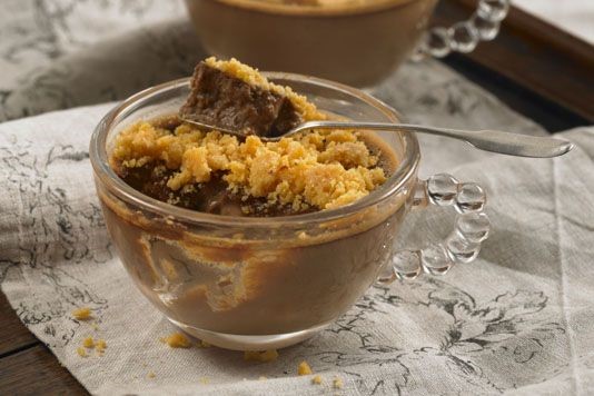 Tea custard and crumble desserts recipe