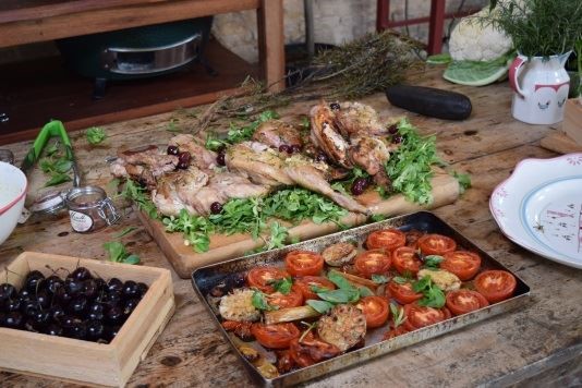 Alex James' barbecued Tuscan chicken with cherries recipe