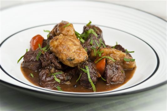 Venison stew with orange, thyme and cheddar dumplings recipe